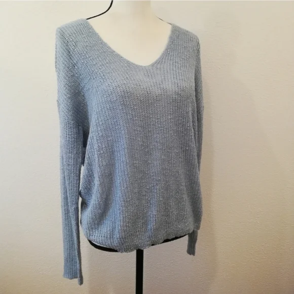 Moon & Madison Light Blue Loose Knit Sweater Size M - Picture 5 of 11